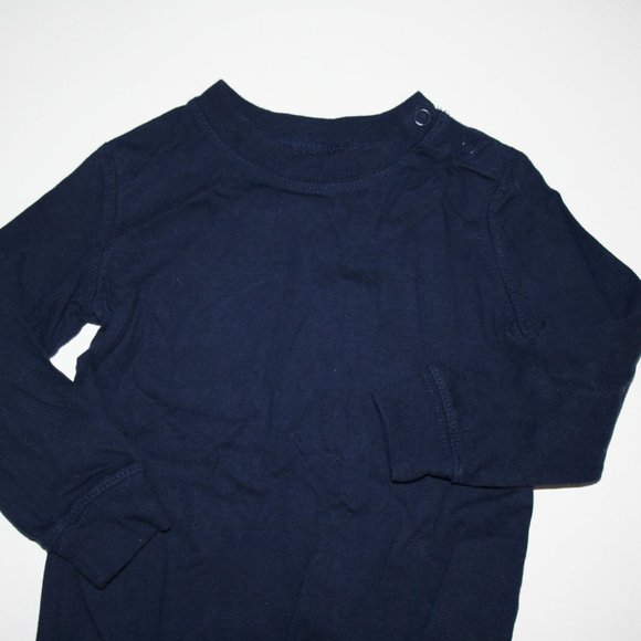 18-24M Boy Cotton Onesie Long Sleeve Navy Blue - Picture 3 of 7